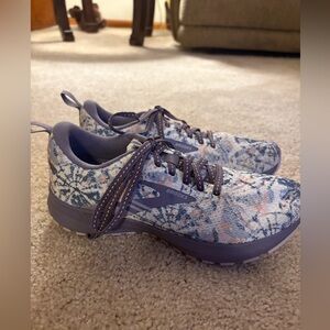 Brooks Purple Floral Sneakers. Size 7